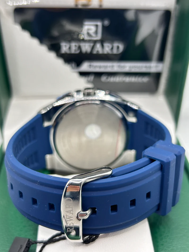 ساعة REWARD كرونوغراف بمينا أزرق بسوار أزرق – الصورة 2